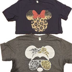 Disney woman's size medium Graphic T-Shirts with Animal Print Designs
